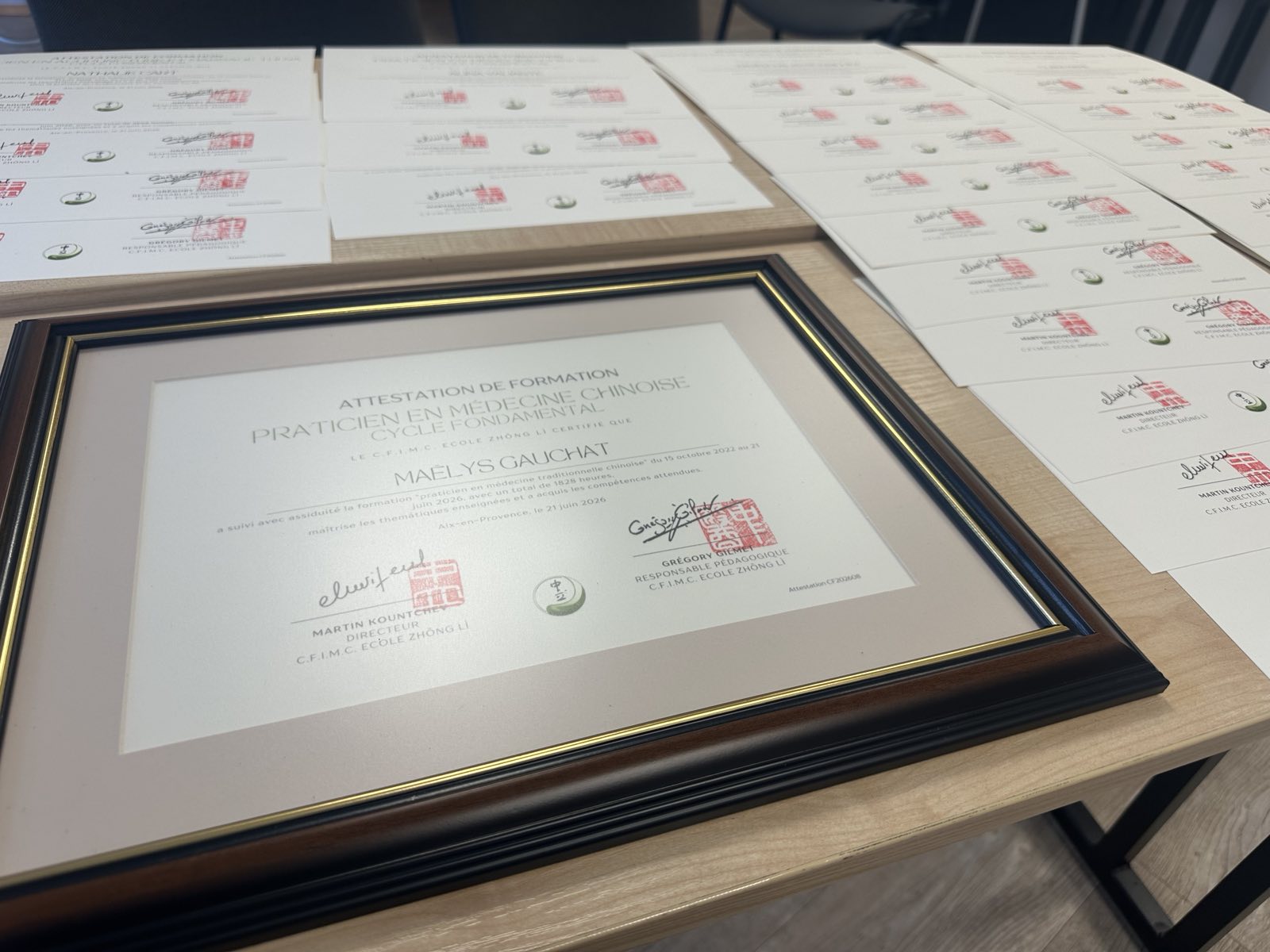 Entrega de diplomas de la escuela Zhong Li